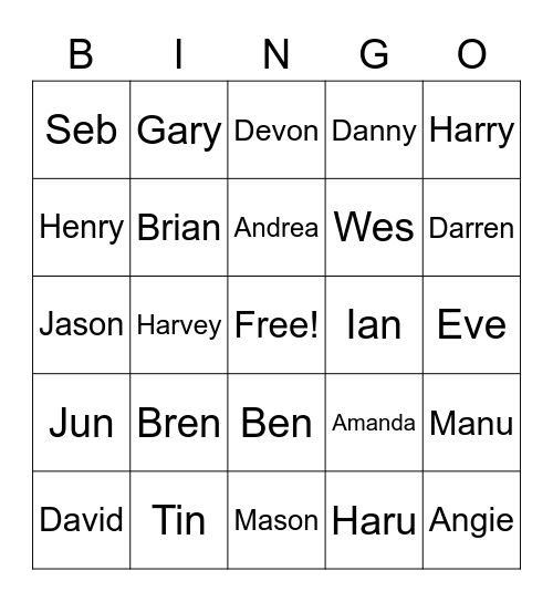 GPQ DCS Bingo Card