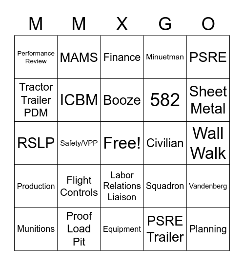 Morale Committee Bingo Card