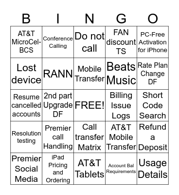 MyCSP CSC Bingo Card