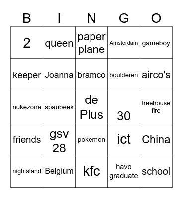 Remco Bingo Card