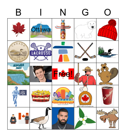 Canada Day Bingo! Bingo Card