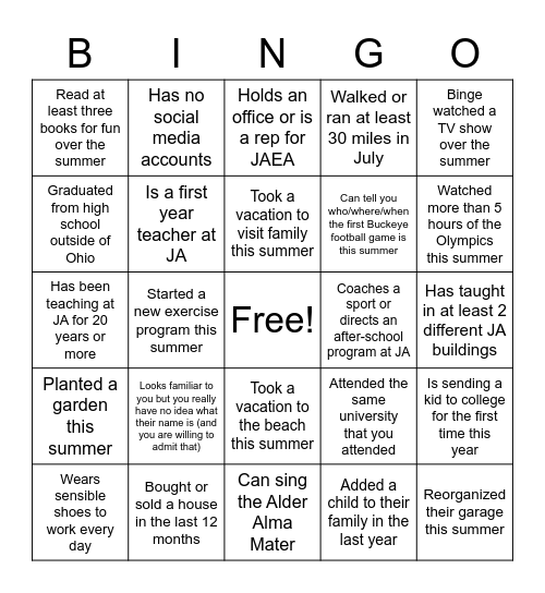 Find Someone Who . . . Bingo Card