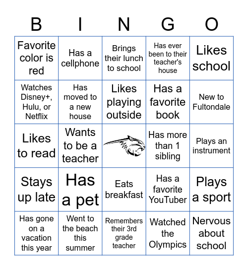 Get-to-know you! Bingo Card
