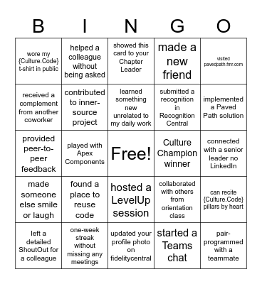{Culture.Code} Bingo! Bingo Card