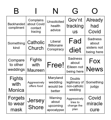 GP Bingo Card