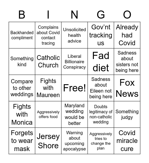 GP Bingo Card