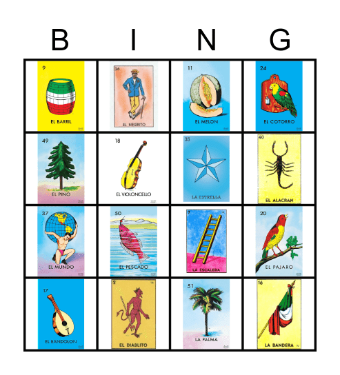 Loteria Bingo Card