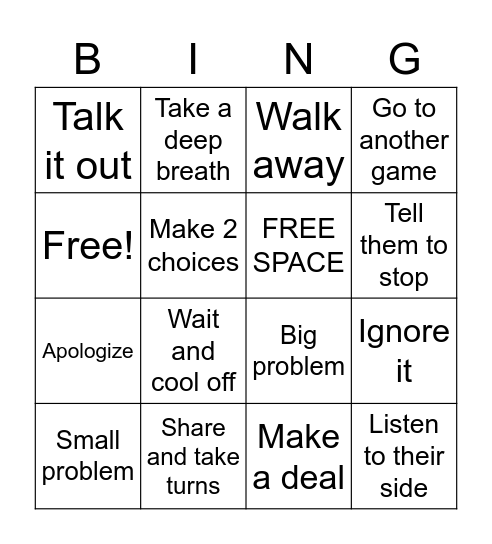 Kelso's Choices Bingo Card