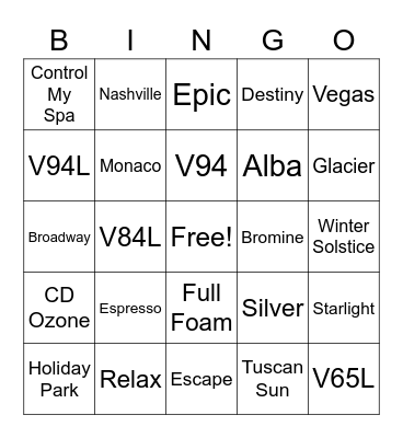 Marquis Bingo Card