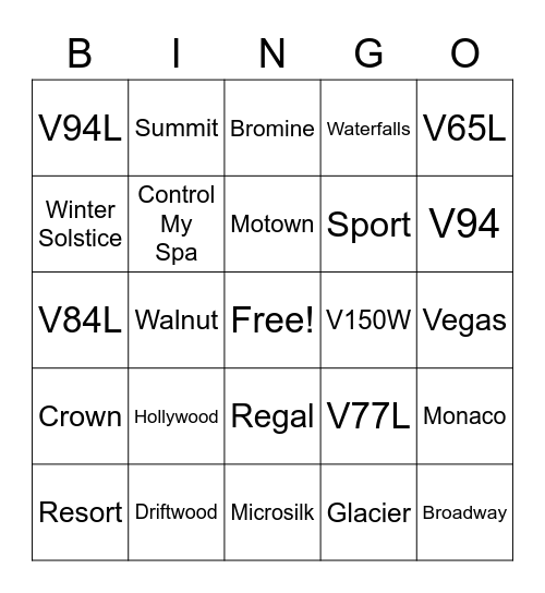 Marquis Bingo Card