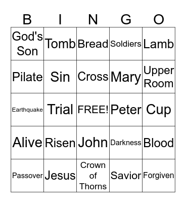 Easter Bingo Card