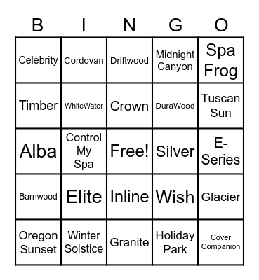 Marquis Bingo Card