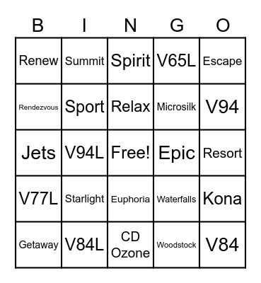 Marquis Bingo Card