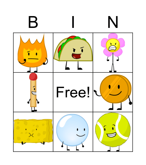 bfdi BINGO Card