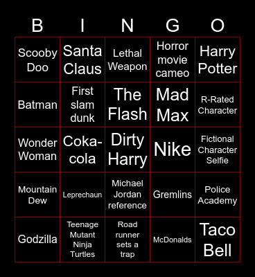 Space Jam 2 Bingo Card