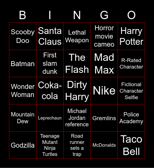 Space Jam 2 Bingo Card