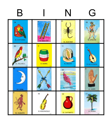 Loteria Bingo Card