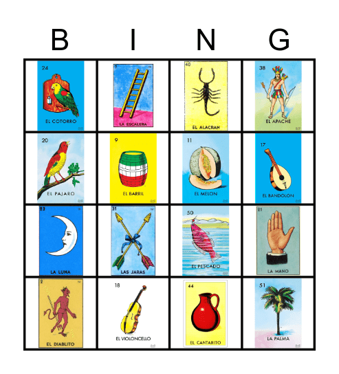Loteria Bingo Card