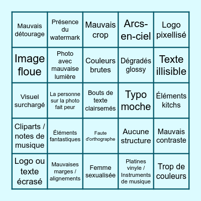 Le graphiste de la radio bossait avec Paint Bingo Card