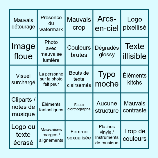 Le graphiste de la radio bossait avec Paint Bingo Card