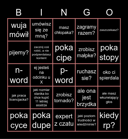 CZATOWE BINGO Card