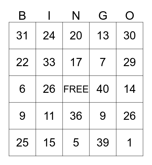 Easter hunt bingo Card