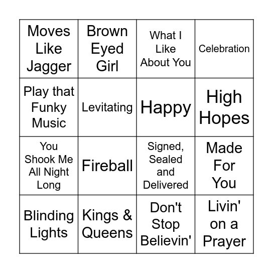 The Wedding Reception Bingo Card