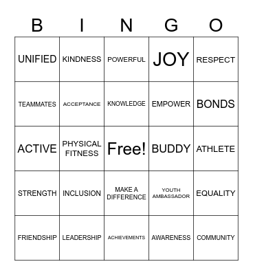 ACCEPTANCE BINGO Card