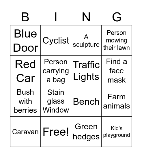 Walk for Trees BINGO! Bingo Card