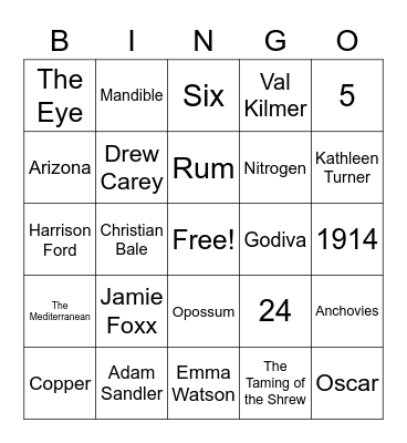Perforce Trivia Bingo Mash-Up Bingo Card