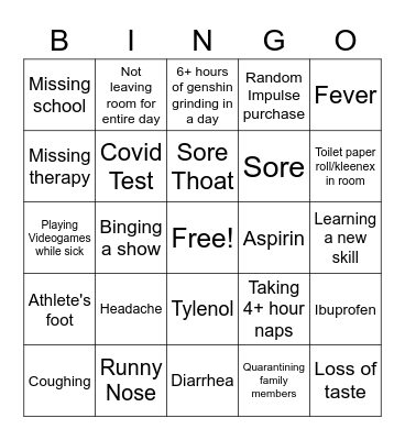 Covid Bingo Card