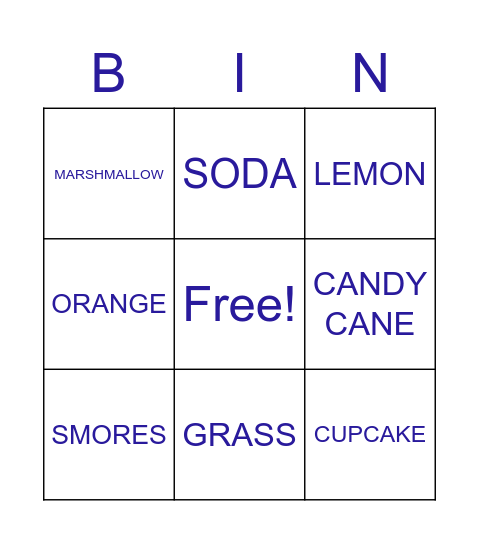 SMELL BINGO Card