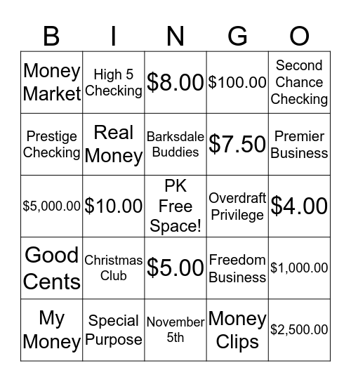 Product Knowledge Bingo Card