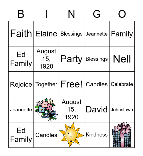 Happy Birthday Bingo Card