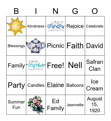 Happy Happy Birthday Bingo Card