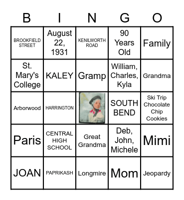 JOAN C BINGO Card