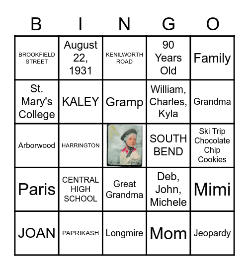 JOAN C BINGO Card