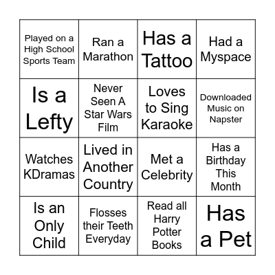 AFY Open House 2021 Bingo Card