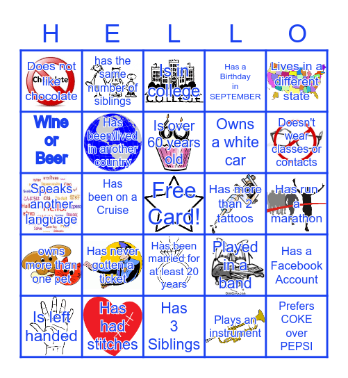 Find Someone Who... Bingo Card