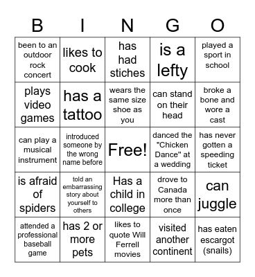 FIND SOMEONE WHO... Bingo Card