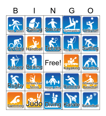 Olympics with Labels Bingo Card