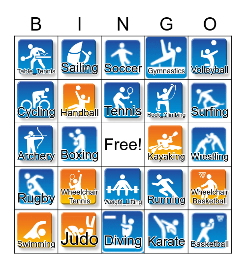 Olympics with Labels Bingo Card