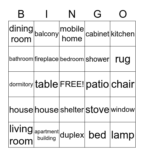 HOME Bingo Card