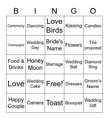 KEIAHNA'S BRIDAL SHOWR Bingo Card