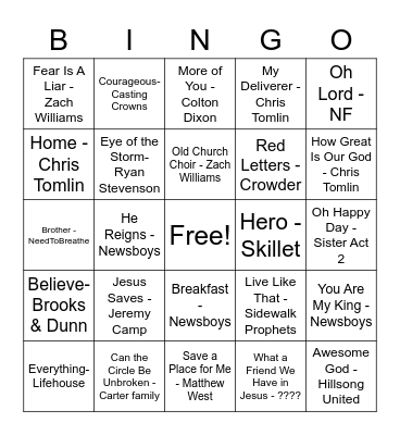 Wandering Worshippers Bingo Card