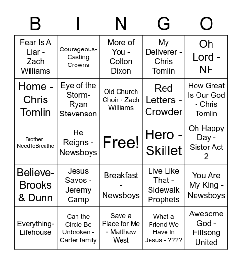 Wandering Worshippers Bingo Card