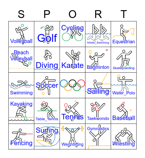 Olympics Bingo Card