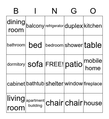 HOME Bingo Card