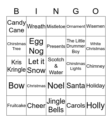 Support Staff Party Bingo Card