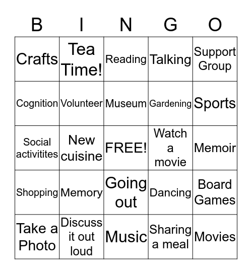 Social Engagement Bingo! Bingo Card